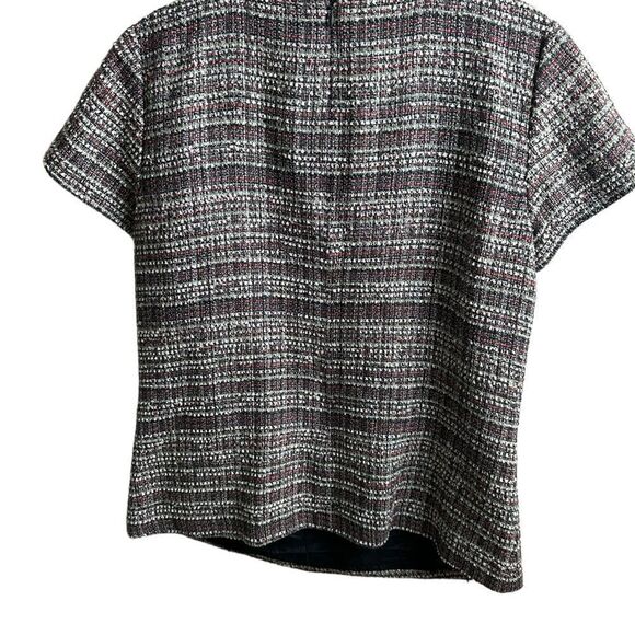 BROOKS BROTHERS TWEED SHORT SLEEVE TOP BLACK/WHITE SIZE 14 NWT - Picture 3 of 3